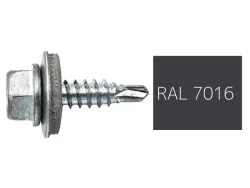 Hatlapfejű önfúró csavar EPDM alátéttel 4,8x19mm RAL7016 (antracit)