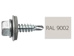 Hatlapfejű  fűzőcsavar EPDM alátéttel 4,8x19mm RAL9002 (fehér)