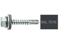 Hatlapfejű önfúró lemezcsavar EPDM alátéttel 4,8x19mm RAL7016 (antracit)