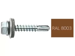 Hatlapfejű önfúró csavar EPDM alátéttel 4,8x19mm RAL8003 (barna)