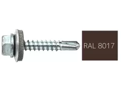 Hatlapfejű önfúró csavar EPDM alátéttel 4,8x19mm RAL8017 (csokoládébarna)