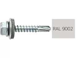 Hatlapfejű önfúró csavar EPDM alátéttel 4,8x19mm RAL9002 (fehér)
