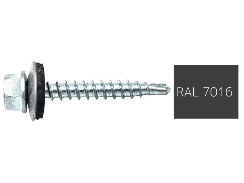 RAL7016 Antracit hatlapfejű önfúró csavar fához fém/EPDM alá. 4,8x35 (250db)