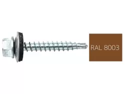 RAL8003 Agyagbarna hatlapfejű önfúró csavar fához fém/EPDM alá. 4,8x35 (250db)
