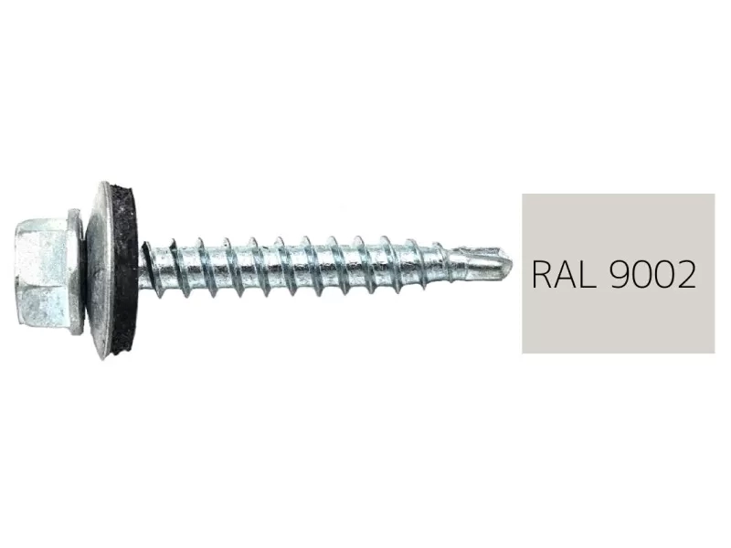 Hatlapfejű fűzőcsavar EPDM alátéttel 4,8x35mm RAL9002 (szürkés fehér)