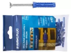 4ALL nagyteljesítményű nylon dübel 8x40mm + Süllyesztett fejű csavar 5x60mm (10db/csomag)