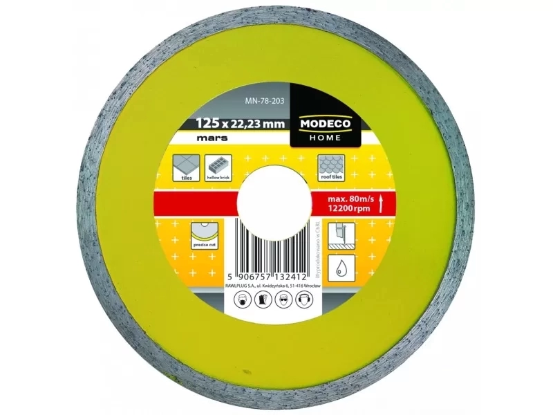 Gyémánt vágókorong folytonos éllel 125 mm (csempe, burkolólap)