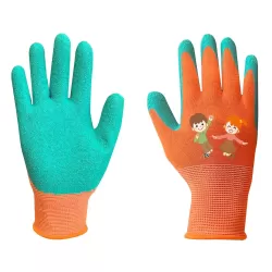 Munkakesztyű, gyerek, latex bevonatú poliészter, 3. méret 5-7 éves korig