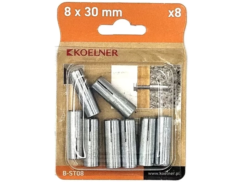 Fémdübel M8 (10x30 mm)(8db/Bliszter;16 db/dob.)