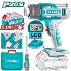 Akkus hőlégfúvó 20V/P20S/ INDUSTRIAL (SET Akkumulátor 1x5Ah, Töltő, Koffer)