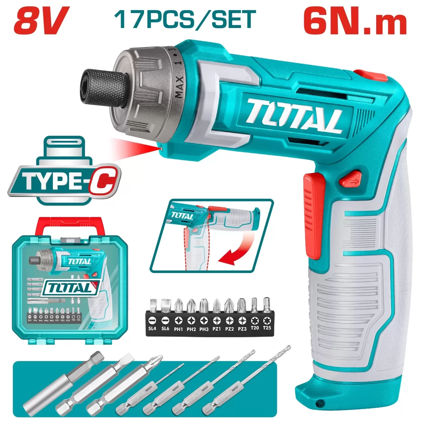 Akkus csavarhúzó 8V/6Nm/Type-C/2pos /INDUSTRIAL
