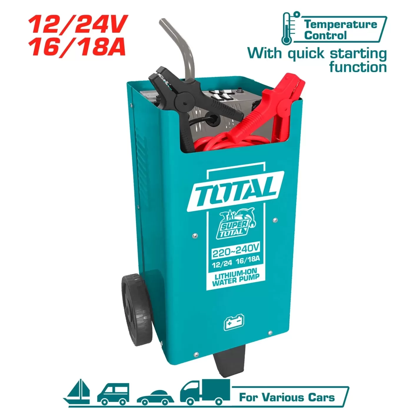 Akkumulátor töltő 12/24V 16/18A / INDUSTRIAL