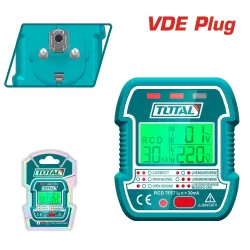 Konnektor aljzat tesztelő VDE / 30 mA / LCD / INDUSTRIAL