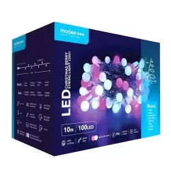 Modee Karácsonyi LED Füzér Berry Plastic Adapteres (100LED/10m/10cm) pink/cold