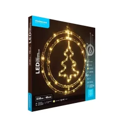 Modee Karácsonyi LED Dekoráció Ablakra Elemes C3007 (48LED D30cm)