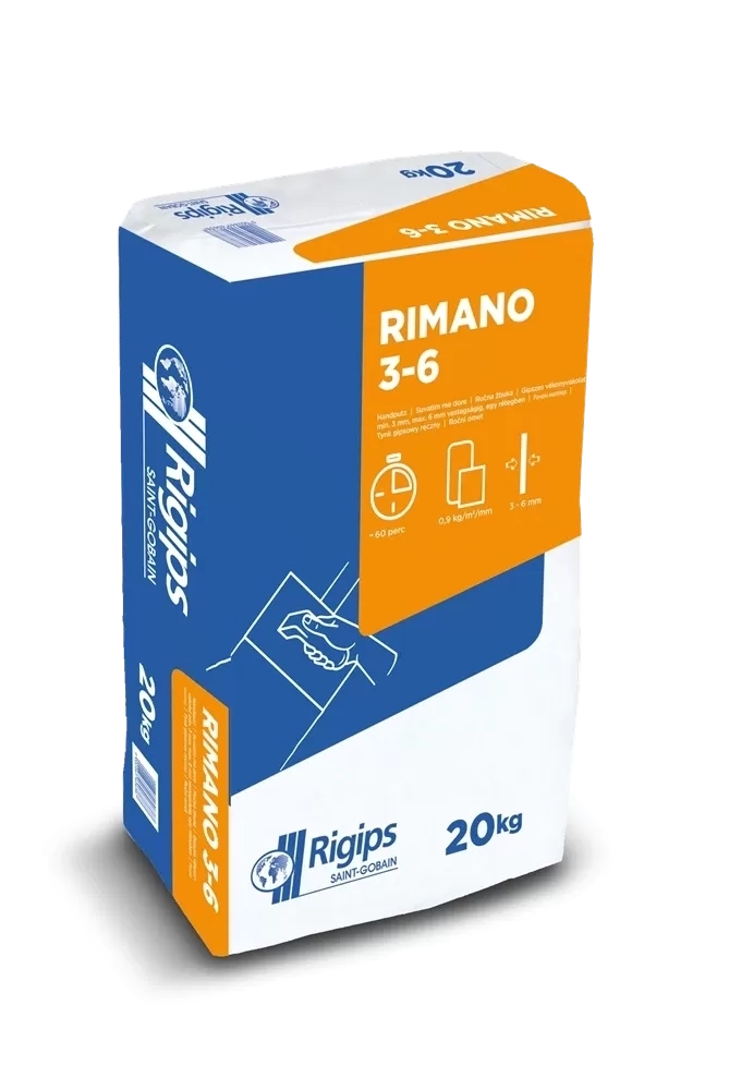 Rigips Rimano 3-6 gipszes vékonyvakolat 20kg/zsák