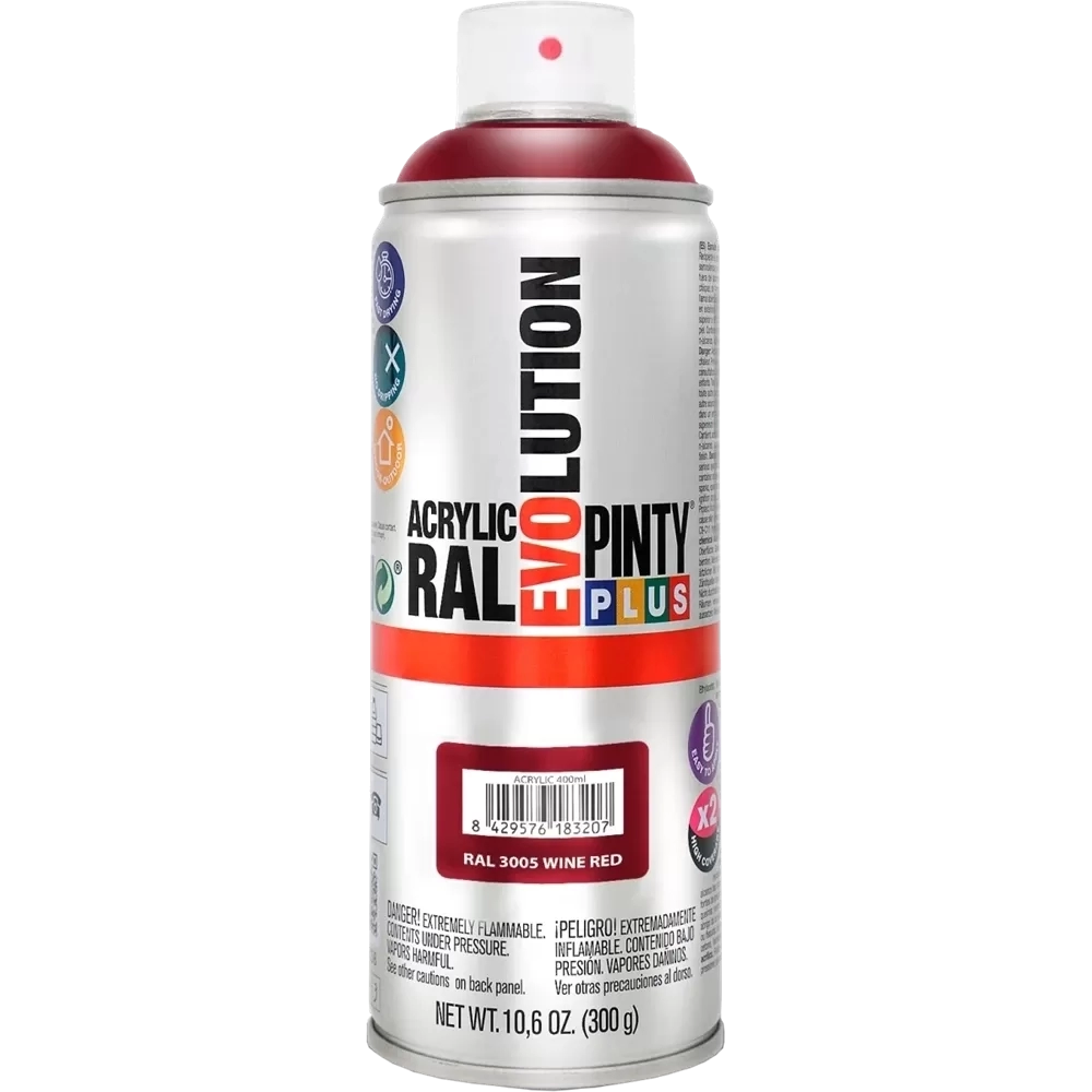 Pinty Plus Evolution akril RAL3005 BORVÖRÖS 400ml