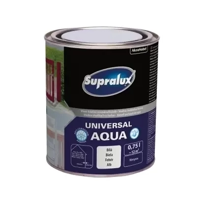 Supralux Universal Aqua zománcfesték FÉNYES FEHÉR 750ml