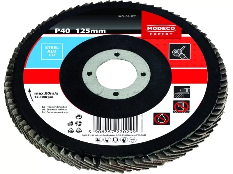 MN-68-822 Lamellás csiszolótányér kúpos korund 125/P60